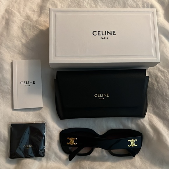 Brand New Authentic Celine triomphe 04 sunglasses in acetate - black - Picture 7 of 12